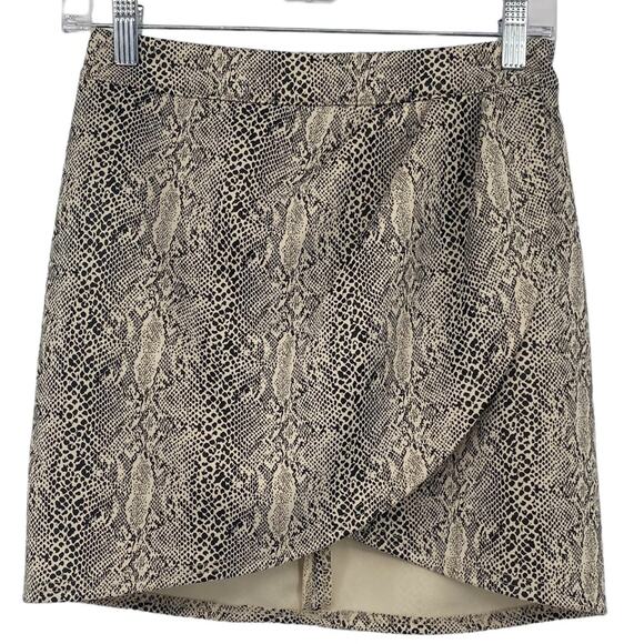 Altar'd State Dresses & Skirts - Altar’d State Tan and Black Faux Snake Skin Print Mini Skirt